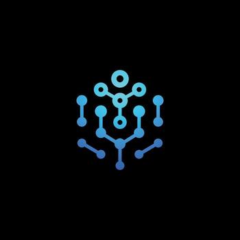 Gradient hexagon tech logo. Modern abstract design vector