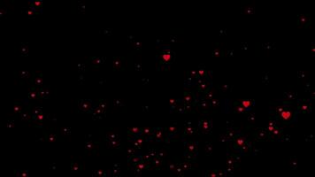 animado corazón icono con fluido partículas creando un sin costura lazo antecedentes video