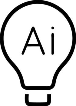 Lightbulb with AI Initials Inside idea artificial intelligence vector