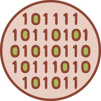 binario código modelo en circulo números datos vector