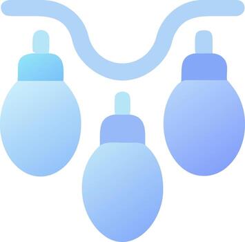 Blue gradient string lights icon bulbs illumination vector