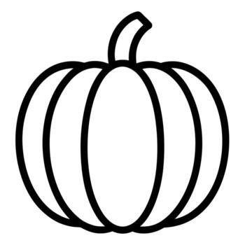 Outline Icon of a Pumpkin on White Background squash vector