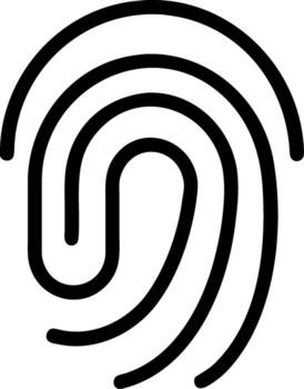 Abstract Fingerprint Icon Outline thumbprint identity vector
