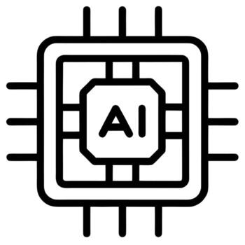 ai chip icono con circuito tablero diseño artificial inteligencia vector