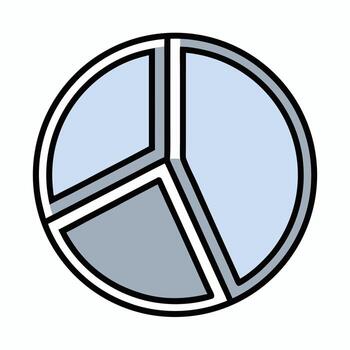 Pie Chart Icon with Three Segments on White Background vector