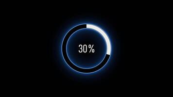 minimalist loading animation isolated on black background. circular progress bar graphic on a black background circle ring. Progress loading bar circle orange animation 0-100 percent video