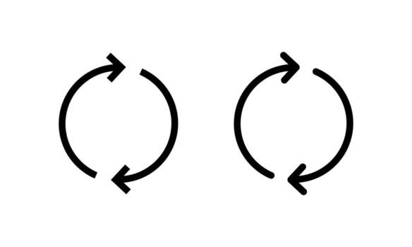 Sync arrow icon. Circular rotation symbol for refresh, reload, and update process. Repeat and synchronization sign vector