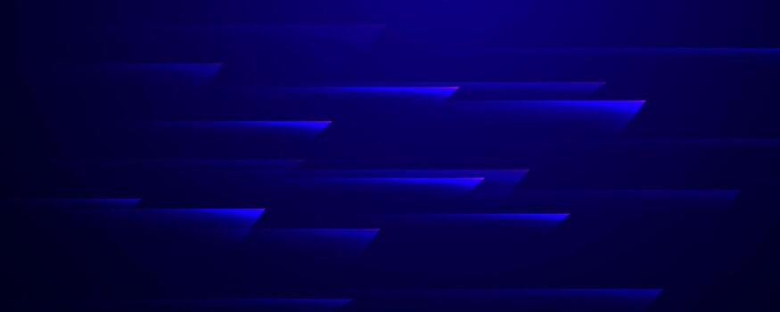 Abstract dark blue background with dynamic glowing parallelogram light shapes vector