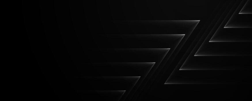 Abstract dark gray background with dynamic minimal geometric light steps vector