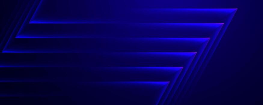 Abstract dark blue background with dynamic glowing horizontal light bars in motion vector