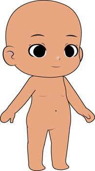 Anime Chibi Character Base for Customization vector