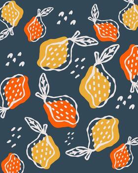 Fruits retro pattern background layout cover paper textile design print art editable vector