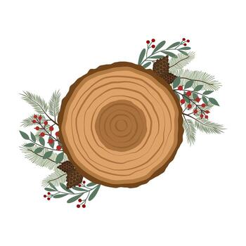 Rustic Christmas direction signs adorned with pinecones, berries, and greenery. Festive arrows guide the way through a snowy winter scene. vector