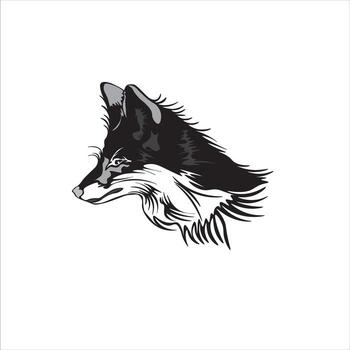 side view of a fox's face vector