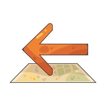Arrow Pointing Left on Map vector