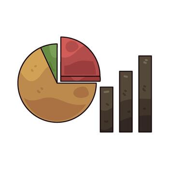 tarta gráfico y bar grafico ilustración vector