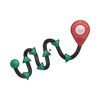 Route Direction with Map Marker and Arrows vector