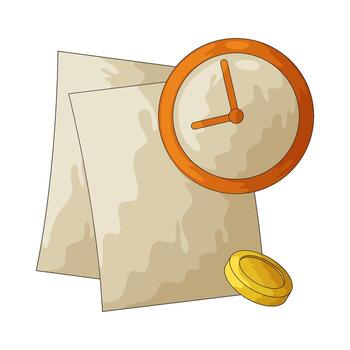 Payment Due with Documents and Coin vector