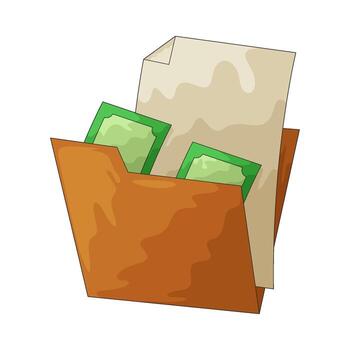 ilustración de archivo carpeta con documentos y dinero vector