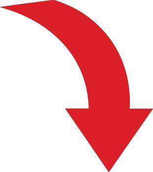 An arrow pointing down on a white background vector