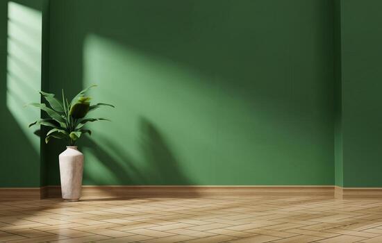 Green wall empty space background with plant for architecture showing space 3d rendering photo