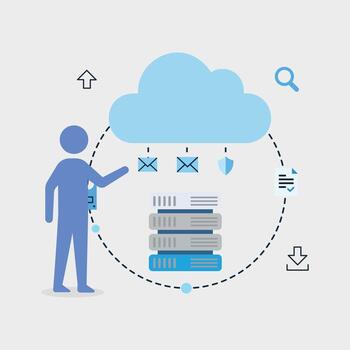 nube informática y datos almacenamiento vector