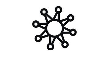 abstrakt nätverk förbindelse med central nod för tech och vetenskap begrepp video