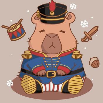 Capybara Nutcracker EPS file vector