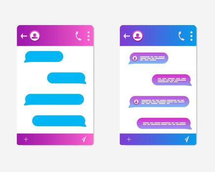 Dialog-enabled interface, online chat rooms, pop-ups when you visit marketing website and mobile applications. Chat bot form vector