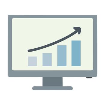 bar grafico en computadora pantalla vector