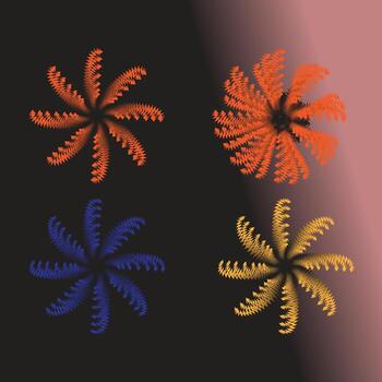 Abstract colorful spiral floral pattern on dark background design vector