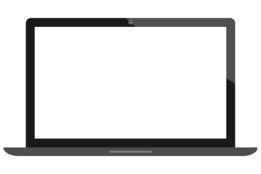 one empty screen laptop isolated on white for pattern and design. vector