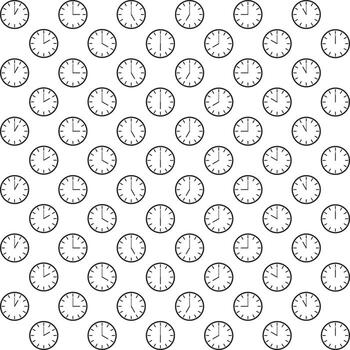 black and white clock seamless design for pattern and background. vector