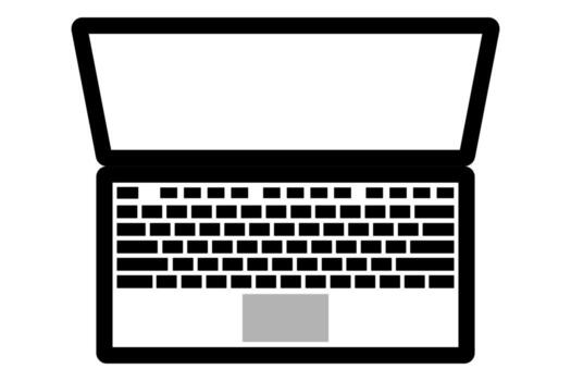 parte superior ver de vacío pantalla ordenador portátil aislado en blanco para modelo y diseño. vector