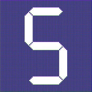 realistic digital LED screen with digital number five 5 for pattern and background. vector