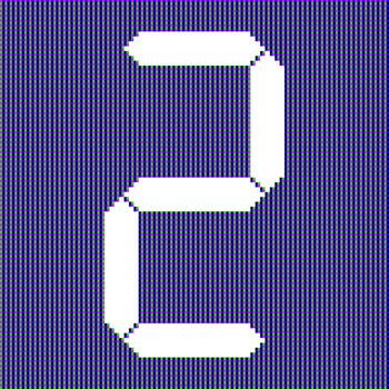 realistic digital LED screen with digital number two 2 for pattern and background. vector