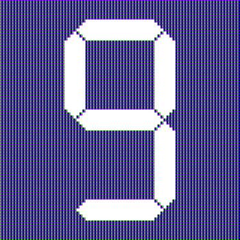realistic digital LED screen with digital number nine 9 for pattern and background. vector