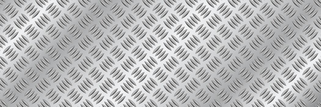 horizontal silver diamond plate design for pattern and background. vector