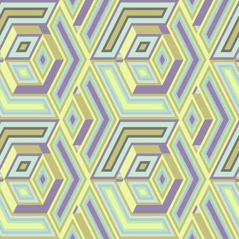 seamless pattern unique retro 3d cubes background vector