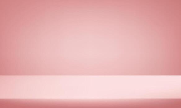 Empty Pink studio room background Space for selling products, backdrop, wallpaper, background, text. Empty Room Studio with table. vector