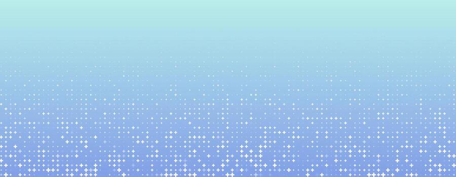 Light Blue Turquoice Medical Abstract Sparkling Pattern. Cyan Gradient Halftone Cross Background. Digital Glowing Effect Texture Grid Fades Sparkles for Science Medicine Tech. Illustration vector