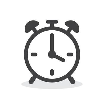 Clock timer simple icon isolated flat style design. vector