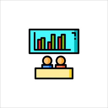 negocio presentación icono datos análisis gráfico reunión vector