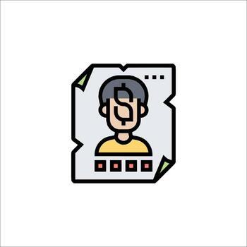 Profile icon illustration of a user vector
