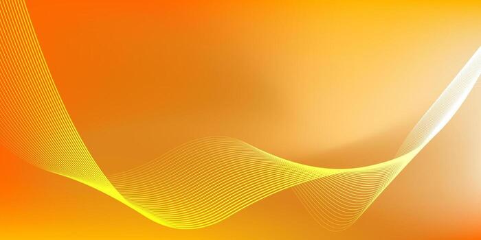 Abstract orange gradient background with shining lines waves.Minimalist background for banner poster vector