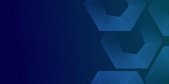 Dark blue background with hexagon geometric line pattern. Futuristic technology concept vector