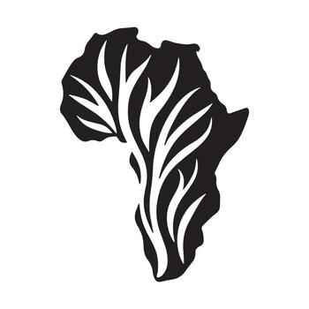 Dynamic Sharp Strokes African Continent Symbol Showing Power and Motion vector