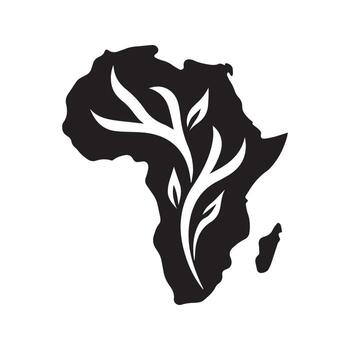 Dynamic Angular African Map Symbol Representing Innovation and Movement vector