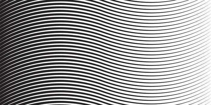 Half tone gradient line pattern. Faded halftone black lines. Fading gradient background. Horizontal abstract geometric texture with parallel stripes. illustration on white background vector