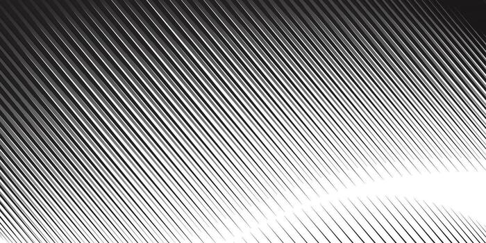 Slant line halftone gradation texture. Fading diagonal stripe gradient background. Black oblique pattern backdrop. Vanishing thin parallel line wallpaper for overlay vector